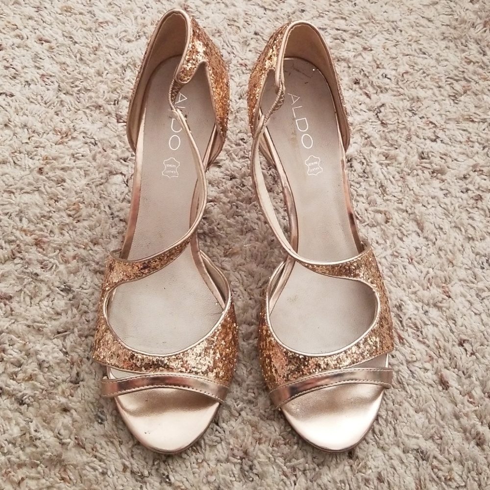 ALDO Women's Sparkly Gold Stiletto